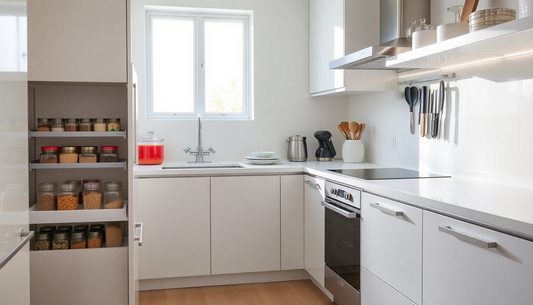 Under-sink storage bins for cleaning supplies