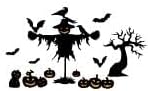 SUPERDANT Halloween Wall Stickers Pumpkin Scarecrow Wall Decals Crows Trees Wall Sticker Halloween Stickers for Kids Halloween Window Decoration for Halloween Party Decorations