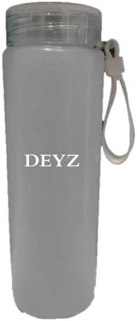 DEYZ Glass Water Bottle 16oz Fitness Drinking Glass Water Bottle PBA and Leak Proof Water Bottle Reusable water bottles Sport Water Bottle Gym Drinking Jug Circular Glass water Bottle (Sky Blue)