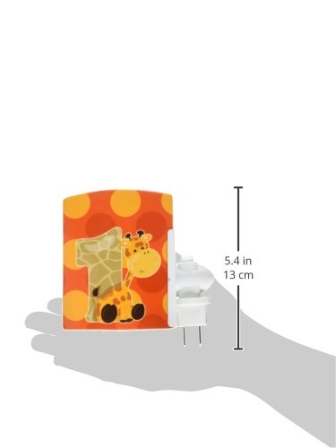 Caroline's Treasures BB9008CNL Zoo Month 1 Giraffe Ceramic Night Light Compact, UL-Certified, Ideal for Bedroom, Bathroom, Nursery, Hallway, Kitchen, 6x4x3, Multicolor