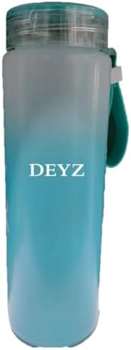 DEYZ Glass Water Bottle 16oz Fitness Drinking Glass Water Bottle PBA and Leak Proof Water Bottle Reusable water bottles Sport Water Bottle Gym Drinking Jug Circular Glass water Bottle (Sky Blue)