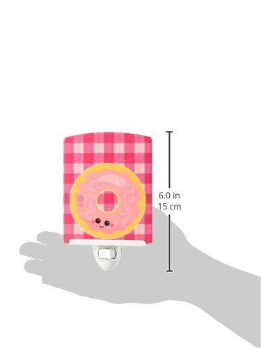 Caroline's Treasures BB7048CNL Donut Face Ceramic Night Light Compact, UL-Certified, Ideal for Bedroom, Bathroom, Nursery, Hallway, Kitchen, 6x4x3, Multicolor