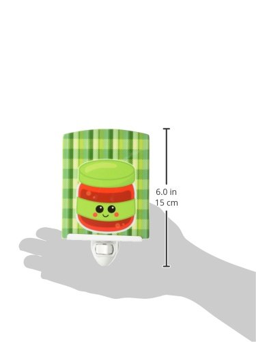 Caroline's Treasures BB7051CNL Jelly Jar Face Ceramic Night Light Compact, UL-Certified, Ideal for Bedroom, Bathroom, Nursery, Hallway, Kitchen, 6x4x3, Multicolor