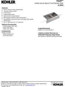 KOHLER Vault Double Bowl 18-Gauge Stainless Steel Farmhouse Apron Front Kitchen Sink, Undermount Installation K-3945-NA