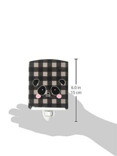 Caroline's Treasures BB7036CNL Panda Bear Face Ceramic Night Light Compact, UL-Certified, Ideal for Bedroom, Bathroom, Nursery, Hallway, Kitchen, 6x4x3, Multicolor