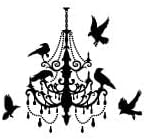 SUPERDANT Halloween Wall Stickers Gothic Chandelier Wall Decals Crow Wall Sticker Halloween Stickers for Kids Halloween Window Decoration for Halloween Party Decorations