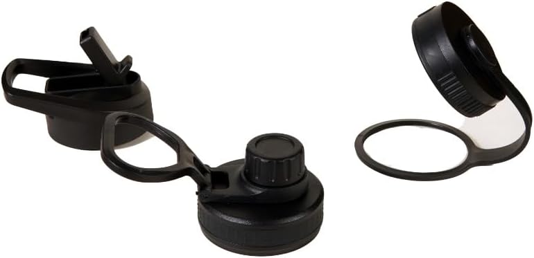 Sports Water Bottle - 32 Oz 3 Lids Straw Lid Leak Proof (Straw, Spout and Handle Lid)- Stainless Steel Sport and Gym, Travel Bottles for Men, Women -Insulated Thermos (Midnight Black)