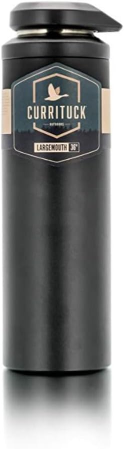 Camco Currituck Wide Mouth Charcoal Black 36 oz. Water Bottle - BPA Free, Keeps Drink's Temperature For Hours, Great for Outdoor Activities (51950)
