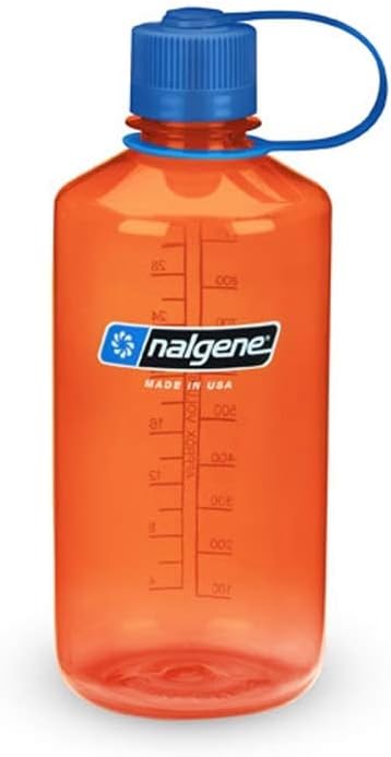 Nalgene Tritan 32 oz Narrow Mouth BPA-Free Water Bottle, Orange/Blue