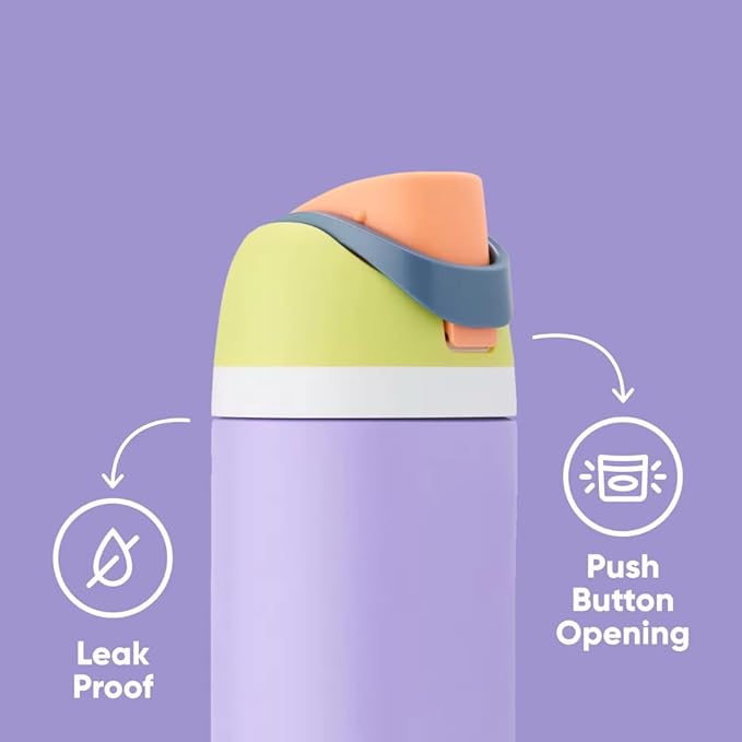 Premium Stainless Steel Water Bottle – Leak-Proof, BPA-Free with Straw and Grip – perfect for Travel, Sport, Gym and Outdoor Adventures.(White, 20 Oz)