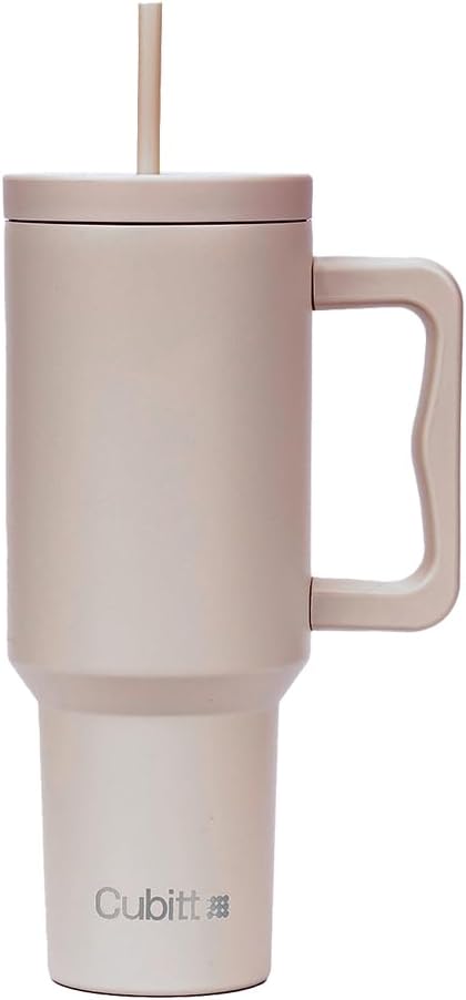 Cubitt Insulated Stainless Steel 40 oz Tumbler with Handle and Straw Lid, Cupholder friendly
