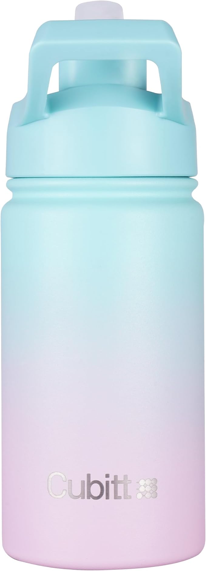 Cubitt Kids Water Bottle 14 oz with Straw Lid, Insulated Stainless Steel, Double Walled Tumbler Travel Cup, Thermo Mug, Leak Proof, Cold for up to 24 hours, Hot for up to 12 hours