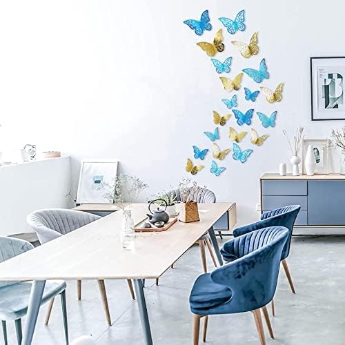 72Pcs 3D Butterfly Wall Decor 3 Sizes 3 Styles, Removable Butterfly Stickers Wall Decals, Butterfly Decorations Party Birthday Cake Decoration for Kids Nursery Wedding Bedroom Room(Mix-01)