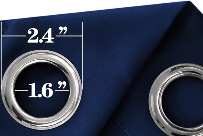 72 Inch Length Navy Blue Curtains for Bedroom 2 Panels Kids Blackout Thermal Insulated Grommet Drapes for Living Room Toddler Boys Decor 72 Inches Long