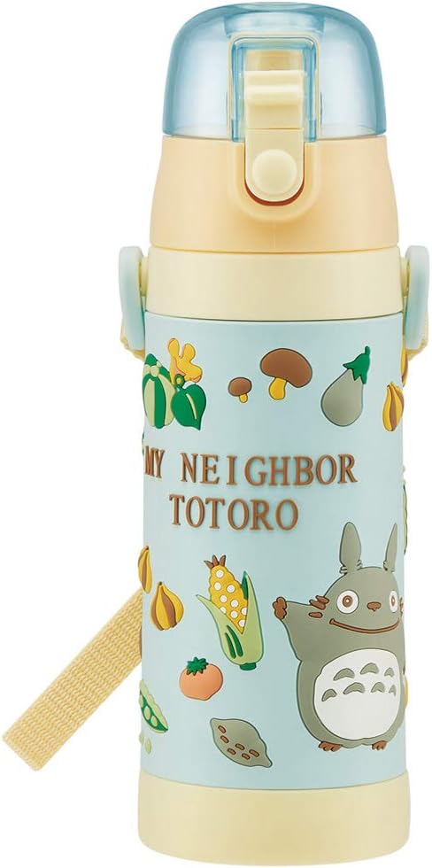 Skater SDPV5-A Children's Stainless Steel Water Bottle, Direct Drinking, 16.2 fl oz (480 ml), Totoro, Light Weight Type, For Girls, Cold Insulation, 3D Printed Waterbottle, Sports Bottle, Cute, Kids,