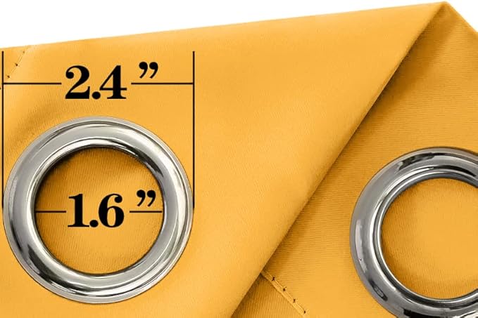 Mrs.Naturall Yellow Kitchen Window Curtains Over Sink,Blackout 45 Inch Length Cafe Curtain Blinds for Sunflower & Lemon Kitchen Decor