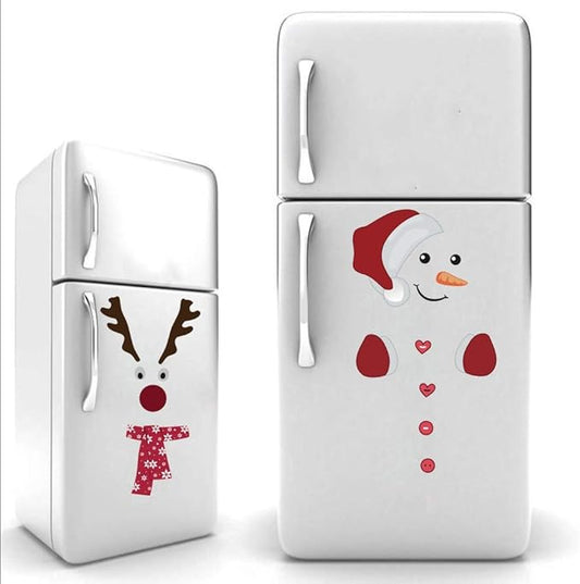 IARTTOP Cute Santa Claus Wall Sticker,Vinyl Christmas Reindeer Art Wall Decal Kitchen Fridge Window DIY Wall Sticker Home Decor