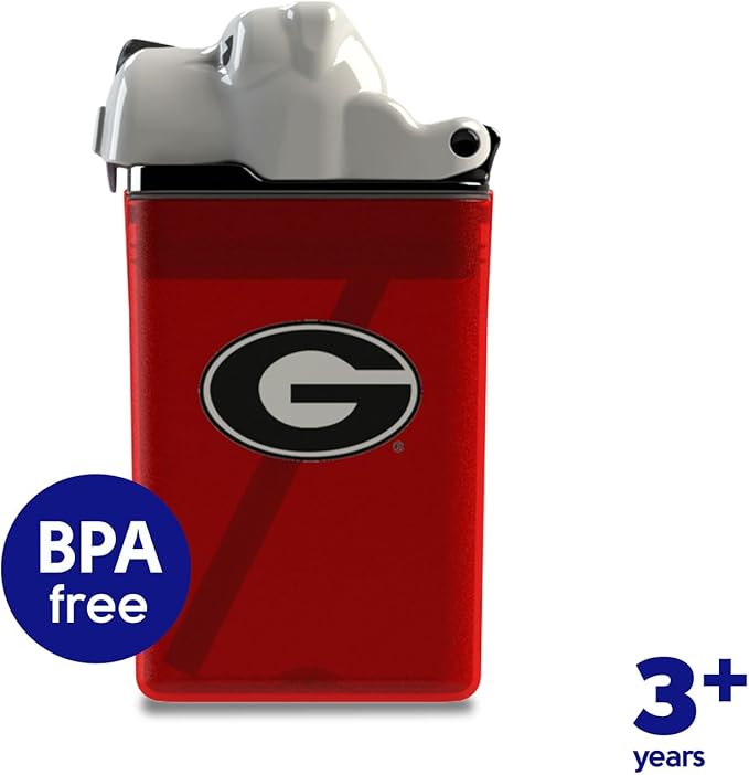 Reusable Water Bottle | Officially Licensed NCAA Sports Bottle |BPA Free | Dishwasher Safe | University of Georgia | Bulldog Uga Mascot Officially Licensed NCAA - 8oz