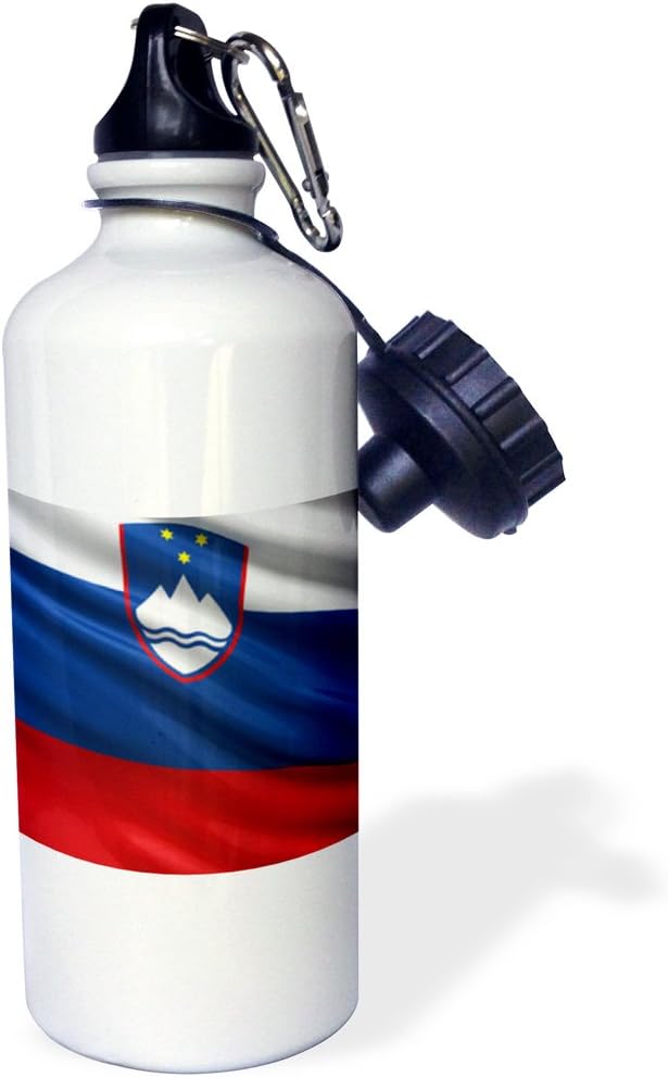 3dRose Flag of Slovenia Waving in The Wind-Sports Water Bottle, 21oz , 21 oz, Multicolor