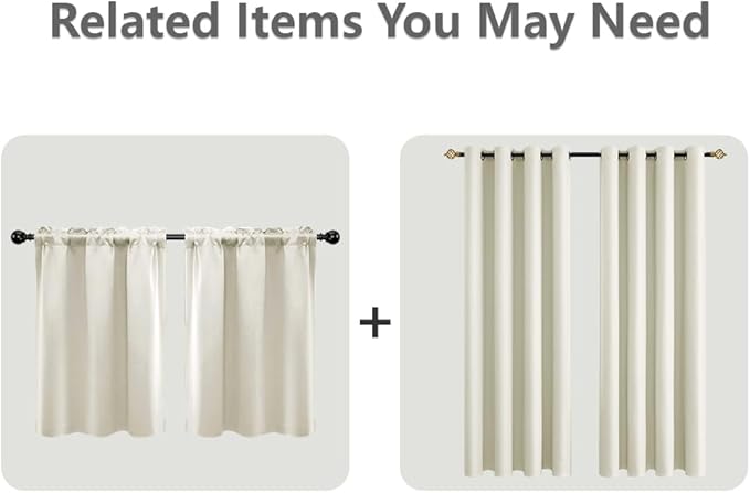 Mrs.Naturall Extra Long Curtains Drapes 108 Inches Long 2 Panels Set,Room Darkening 60-70% Blackout 9FT 9Ft Tall Curtains for Living Room,Cream Beige