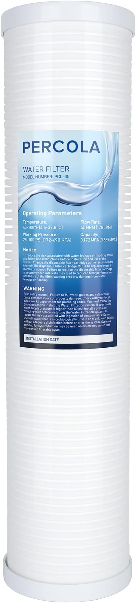 AP810-2 Large Capacity Whole House Replacement Water Filter Drop-in Cartridge, Use with AP802 Systems, 20 X 4.5 Inches (1 Pack)
