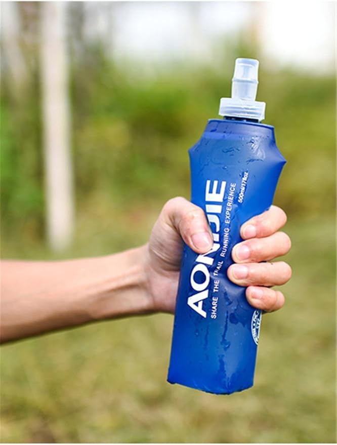 AONIJIE 2 Pack of Soft Soft Folding Hydration Bottle Water Collapsible Flask BPA-Free Bottles (500ml/17.08oz), SD52-500