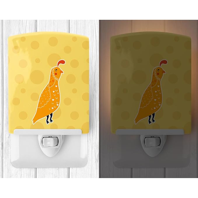 Caroline's Treasures BB6739CNL Partridge in Polkadots Ceramic Night Light Compact, UL-Certified, Ideal for Bedroom, Bathroom, Nursery, Hallway, Kitchen, 6x4x3, Multicolor