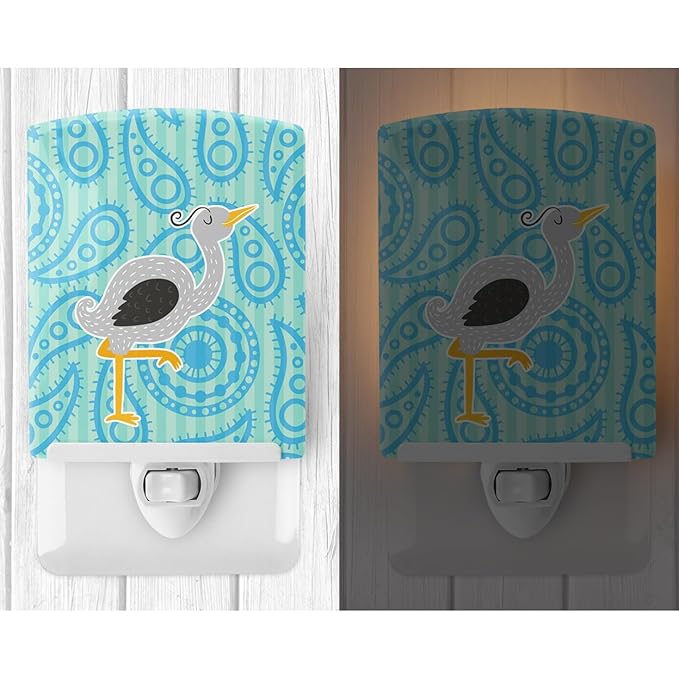 Caroline's Treasures BB6784CNL Ostrich Ceramic Night Light Compact, UL-Certified, Ideal for Bedroom, Bathroom, Nursery, Hallway, Kitchen, 6x4x3, Multicolor