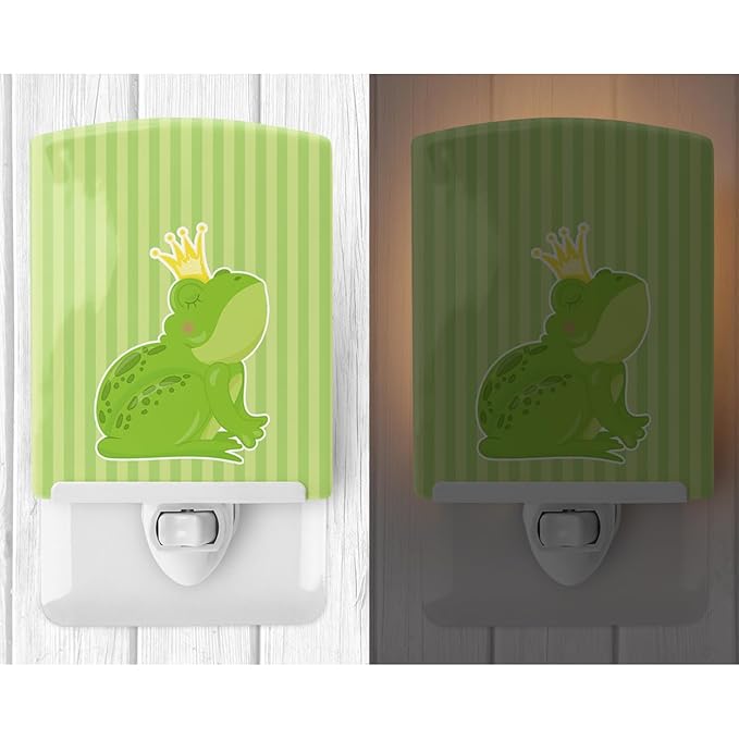 Caroline's Treasures BB8759CNL Prince Frog Ceramic Night Light Compact, UL-Certified, Ideal for Bedroom, Bathroom, Nursery, Hallway, Kitchen, 6x4x3, Multicolor