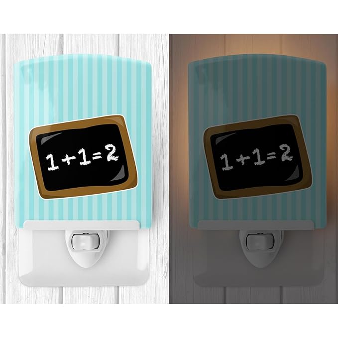 Caroline's Treasures BB9027CNL Back to School Math Ceramic Night Light Compact, UL-Certified, Ideal for Bedroom, Bathroom, Nursery, Hallway, Kitchen, 6x4x3, Multicolor