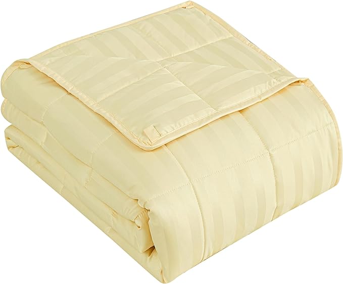 Weighted Blanket,7lbs Heavy Weighted Blanket 40"x60" Breathable Cooling Blanket, Summer Blankets Ultra Soft Comfort Blanket with Glass Beads for All-Season (Yellow)