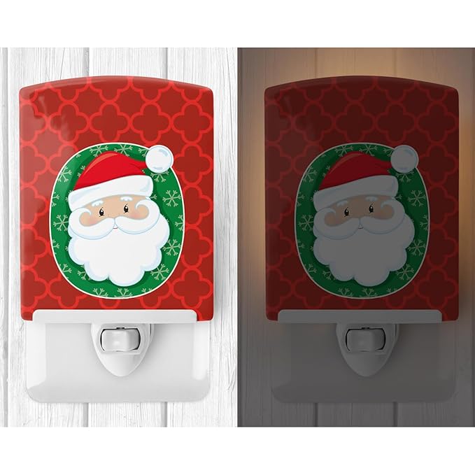 Caroline's Treasures BB8686CNL Merry Christmas Santa Claus Ceramic Night Light Compact, UL-Certified, Ideal for Bedroom, Bathroom, Nursery, Hallway, Kitchen, 6x4x3, Multicolor