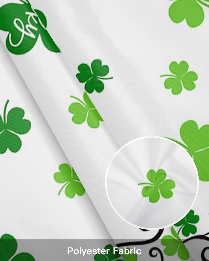 St. Patrick's Day Valances Kitchen Curtains for Windows,Shamrock Irish Clover Rod Pocket Valances Seasonal Spring Holiday Decoration Short Curtains For Bedroom/ Living Room,54" X 18" -1 Panel