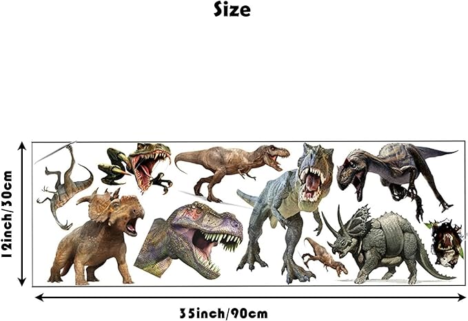 Large Dinosaur Wall Decals Tyrannosaurus Rex Wall Stickers for Boy's Room Kids Baby Nursery Bedroom Playroom Living Room Wall Decor