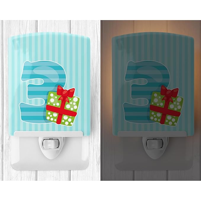 Caroline's Treasures BB8689CNL Christmas Month 3 Ceramic Night Light Compact, UL-Certified, Ideal for Bedroom, Bathroom, Nursery, Hallway, Kitchen, 6x4x3, Multicolor