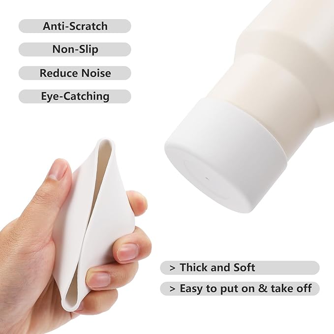 7PCS Water Bottle Cup Accessories Set for Stanley Cup 40oz & 30oz Tumbler, Including Water Bottle Handle Strap, Silicone Cup Boot, Silicone Straw Cover, Keychain Charms(White)