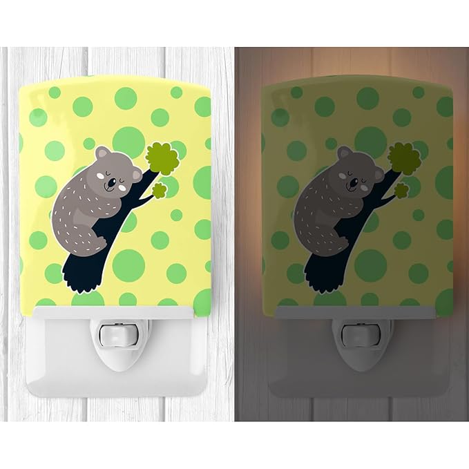 Caroline's Treasures BB6745CNL Koala Naptime Ceramic Night Light Compact, UL-Certified, Ideal for Bedroom, Bathroom, Nursery, Hallway, Kitchen, 6x4x3, Multicolor