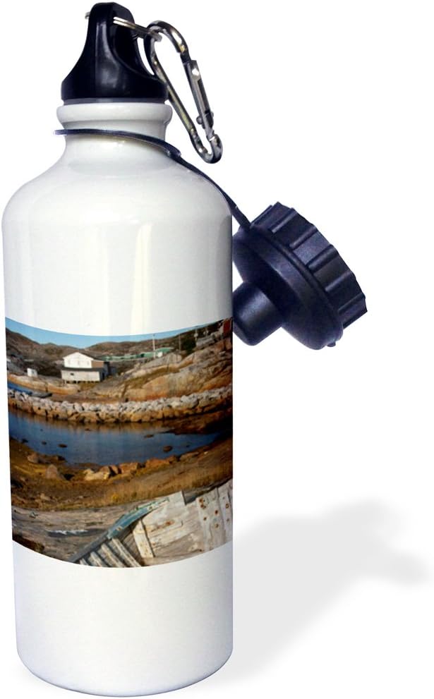 3dRose Newfoundland and Labrador, Hopedale, fishing boat CN05 CMI0005 Cindy Miller Hopkins Sports Water Bottle, 21 oz, White