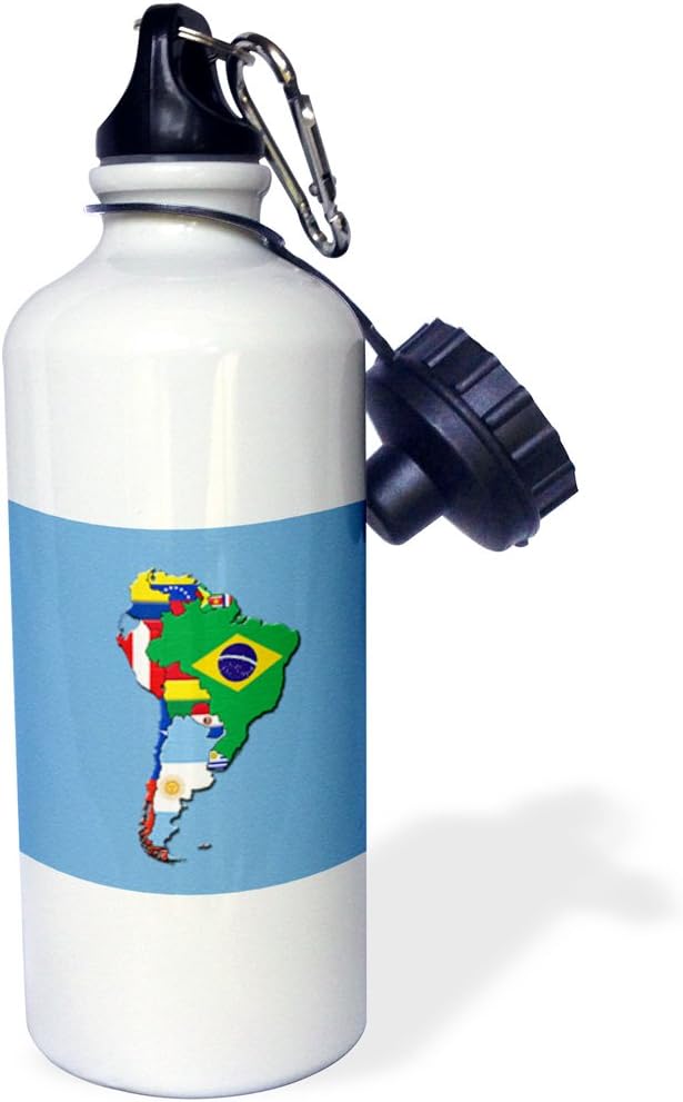 3dRose Flags of South America Textured Design-Sports Water Bottle, 21oz , 21 oz, Multicolor