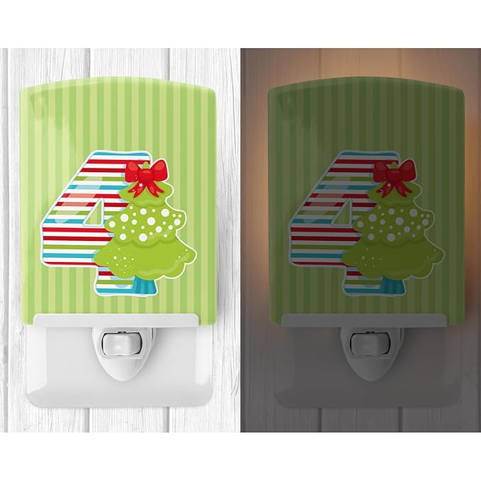 Caroline's Treasures BB8690CNL Christmas Month 4 Ceramic Night Light Compact, UL-Certified, Ideal for Bedroom, Bathroom, Nursery, Hallway, Kitchen, 6x4x3, Multicolor