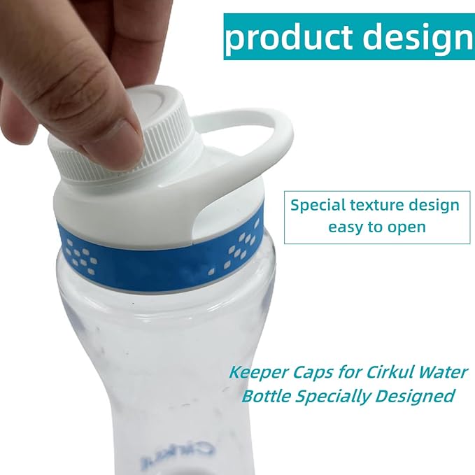 2 Pack Lid for Cirkul Water Bottle, Keeper Caps for Cirkul Water Bottle Compatible with Replacement 12oz, 22oz, 32oz, 42oz, 62oz Stainless Steel & Plastic Water Bottles(white) (2)