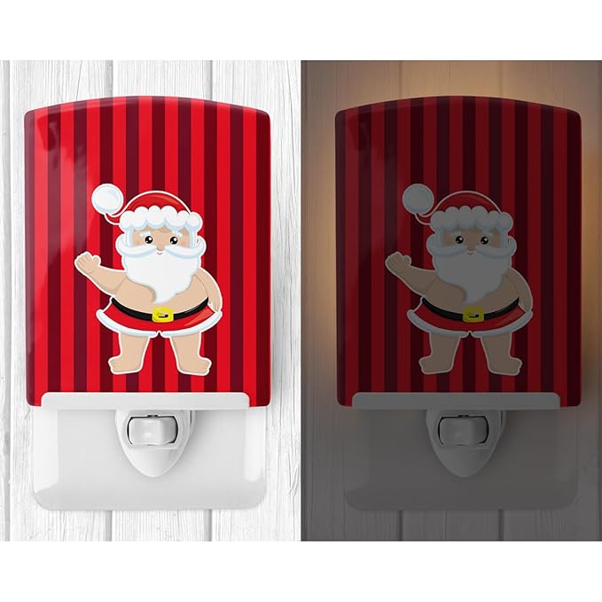 Caroline's Treasures BB9071CNL Beach Santa Claus #4 Ceramic Night Light Compact, UL-Certified, Ideal for Bedroom, Bathroom, Nursery, Hallway, Kitchen, 6x4x3, Multicolor