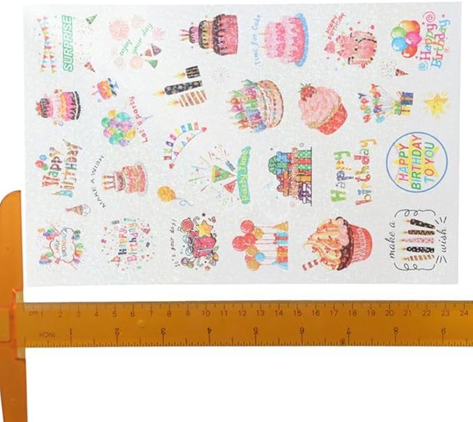 50/60 Pcs Cute Cake Candy Stickers, Cake Food Stickers, Birthday Dessert Stickers, Birthday Cake Stickers, Teacher Reward Stickers, Household Refrigerator Decoration(B 60 pcs)