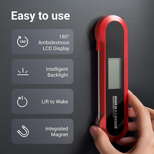Professional Meat Thermometer Digital, 3X Faster (0.5sec) Instant Read with High Accuracy(±0.5°F), IP67 Waterproof & Backlit for Grill, BBQ, Oven, Smoker, Kitchen, Certified by NSF & NIST