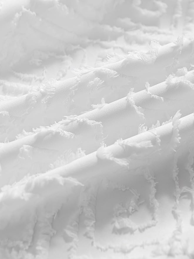 Tufted Bed Skirt,Ruffled Bed Skirt with Split Corners Jacquard Embroidery, King Bed Skirt 14 Inch Drop, King Size Bed Skirt White for Ruffled Bed Skirt with Split Corners, Bed Skirt King Size