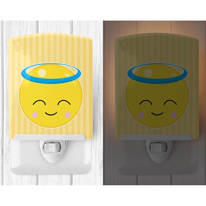 Caroline's Treasures BB8733CNL Angel Face Ceramic Night Light Compact, UL-Certified, Ideal for Bedroom, Bathroom, Nursery, Hallway, Kitchen, 6x4x3, Multicolor