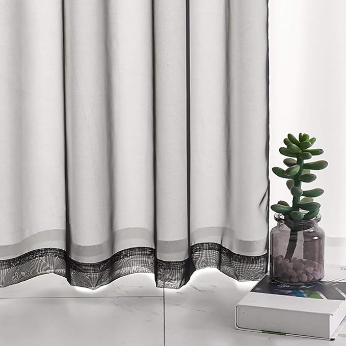 Halloween Decorations Sheer Curtains 108 Inches Long 2 Panels Black Sheer Voile Curtains Window Treatment 108 Inches long Panels Rod Pocket Black Sheers for Bedroom Living Room 2 Panels 52x108