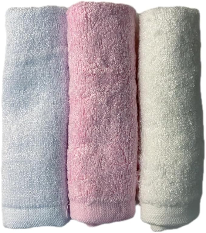 6pcs Soft and Safe 100% Bamboo Washcloths for Baby Face, Natural and Gentle Baby Wash Cloths, 10 * 10 inch Multi-Purpose Bamboo Face Cloths Towel