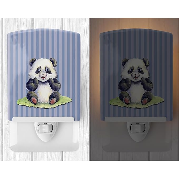 Caroline's Treasures BB7142CNL Panda Bear Ceramic Night Light Compact, UL-Certified, Ideal for Bedroom, Bathroom, Nursery, Hallway, Kitchen, 6x4x3, Multicolor