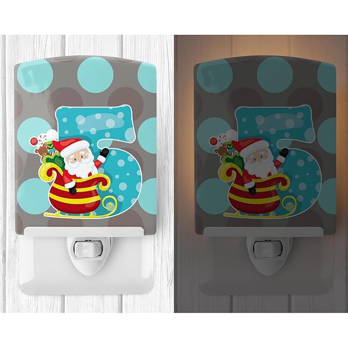 Caroline's Treasures BB8691CNL Christmas Month 5 Ceramic Night Light Compact, UL-Certified, Ideal for Bedroom, Bathroom, Nursery, Hallway, Kitchen, 6x4x3, Multicolor